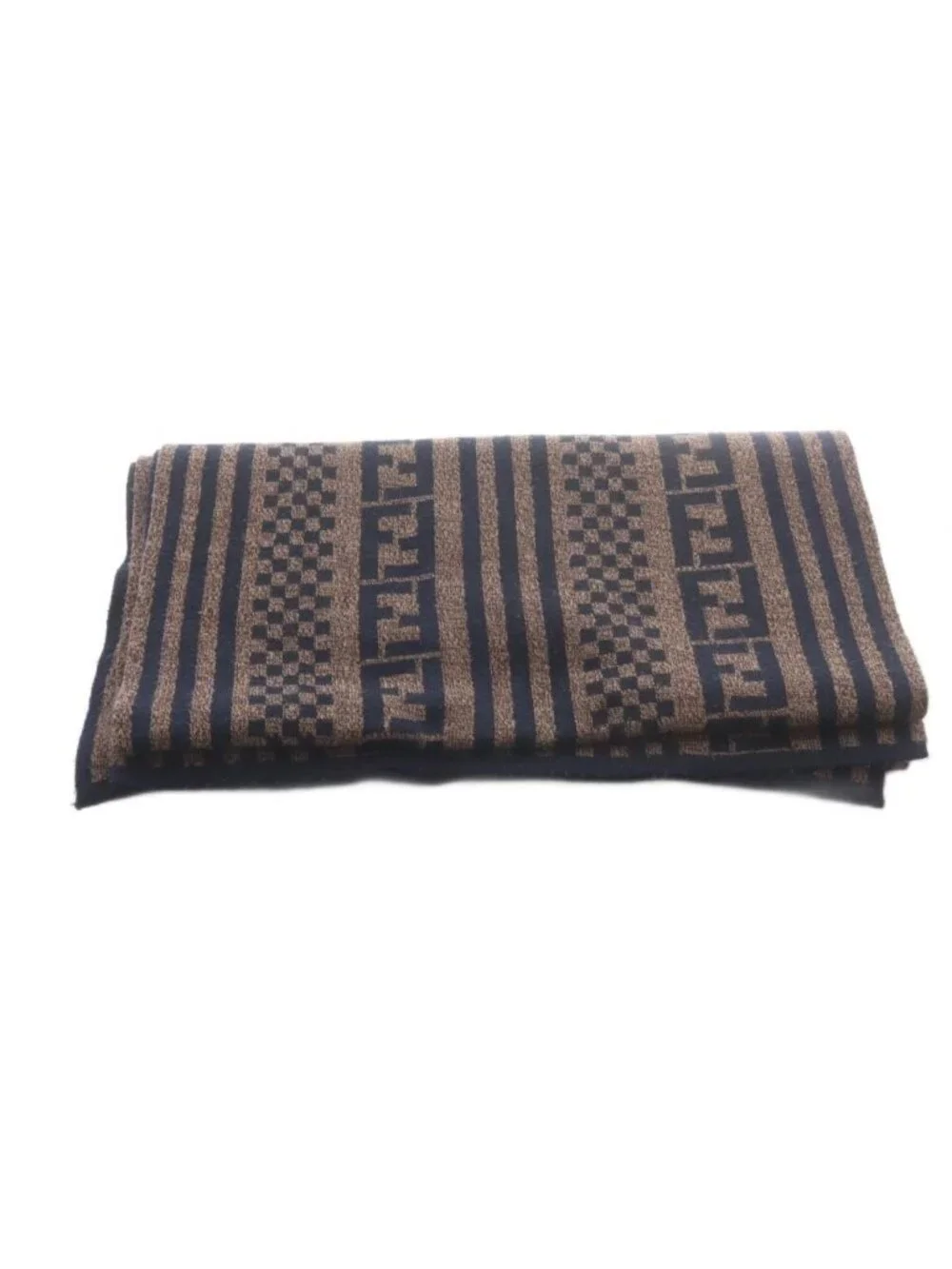 Fendi Scarf Zucca Pattern All Over Brown Black